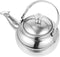 PRETYZOOM Stainless Steel Tea Pot with Infuser, 14cm Stovetop Teapot for Blooming and Loose Leaf Tea, Silver