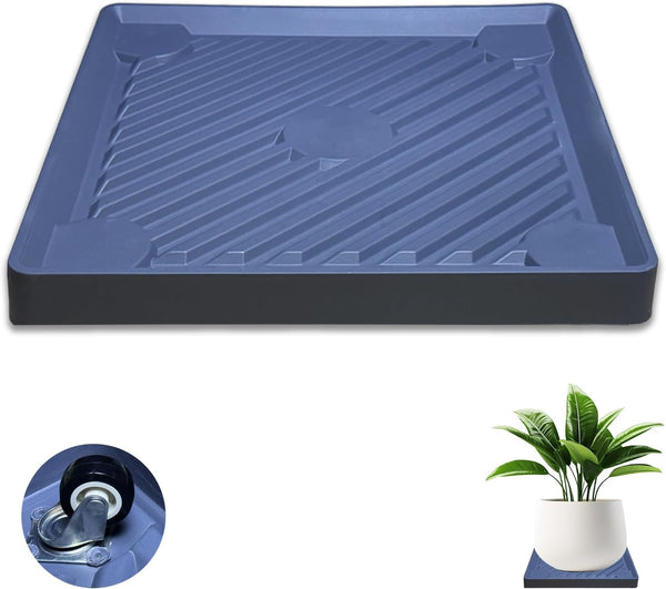 14.5 Inch Plant Saucer with Wheels, Heavy Duty Rolling Planter Caddy, Indoor