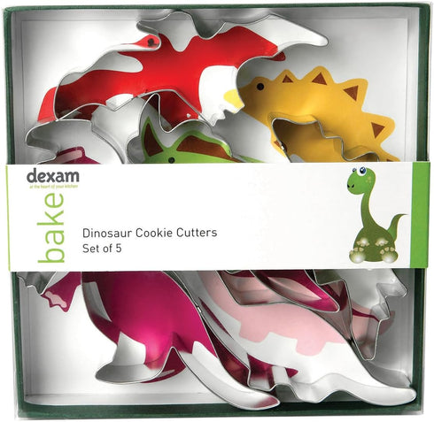 Dexam 17848905 Dinosaur Cookie Cutter Set, Set of 5, Silver