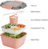 Freshmage Salad Lunch Container To Go, 2 Packs 52-oz Salad Bowls with 3 Compartments, Salad Dressings Container for Salad Toppings, Snacks, Men, Women (Blue+Pink) by Freshmage