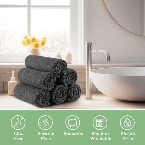 200 Pack (12" 12"), UNIMADE Washcloths Bulk - - Face Towels x Highly Soft Wash Cloth and Hand Towels, Fast Drying