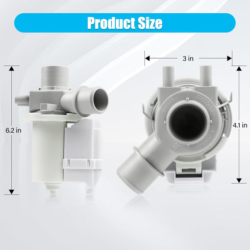 4681EA1007A DP040-012 Washer Drain Pump Assembly Compatible with LG WT1501CW WT1201CV WT1201CW