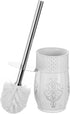 Set Creative Scents Vintage White Toilet Brush - Toilet Bowl Brush and Holder - Good Grip Toilet Bowl Cleaner Brush