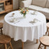 MRJ 70 Inch Round White Tablecloth Stain and Wrinkle Resistant Washable Polyester