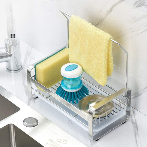 kaileyouxiangongsi SUS304 Holder,9.45 x5.15 x8.1 inches,Large Sponge Holder - Kitchen Sink Organizer - Sink Caddy