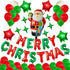 MERRY CHRISTMAS Balloons, Xmas Aluminum Foil Balloons for Christmas Anniversary Party Supplies, 16 Inch - Red & Green