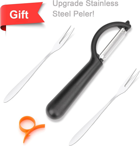 Aovchei 4.72 Inch 12 1 2 1 Super Sharp Stainless Steel Blades Apple Slicer, Corer and Divider, Super Sharp Peeler
