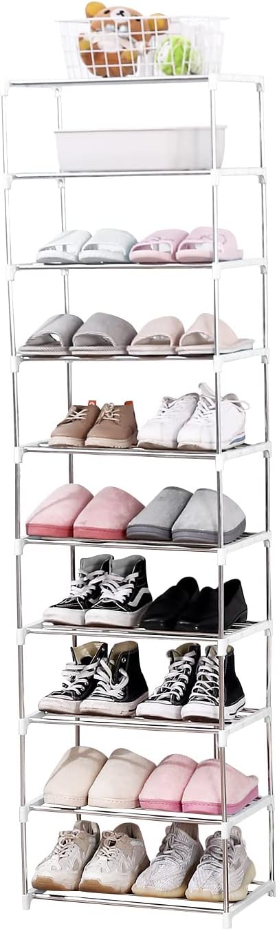 Jucaifu Stackable Small Shoe Rack, Entryway, Hallway and Closet Space Saving Storage