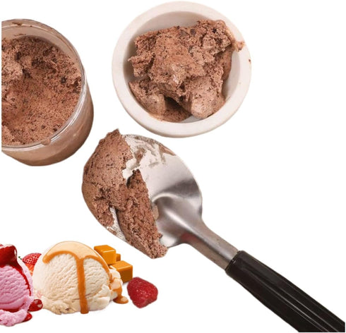 i Kito Frozen Heavy Duty Ice Cream Spade Scoop with Non-Slip Handle - Stainless Steel Ice Cream Spoon Paddle Perfect