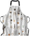 EKOBLA Cactus Aprons with Flower Pots Silhouettes, Waterproof Chef Cooking Kitchen BBQ Adjustable Aprons for Women Men