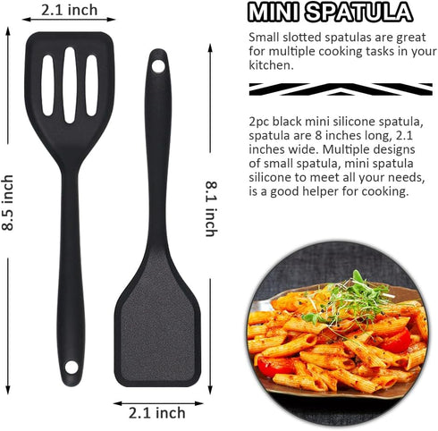 Small Spatulas 5PCS, Silicone Turner Easy to Clean, Flexible Brownie Spatula, Spatulas for Kitchen Use, Mini Silicone Spatula for Fish, Fried Rice by Eolilim