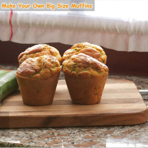 Silicone Large Muffin Pan 2 Pack, Non-Stick Jumbo 6 Cup Cupcake Molds, Perfect for Egg Muffin, Big Cupcake