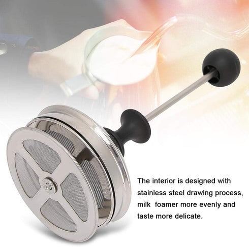 Fdit 400ml Stainless Steel Bubbler Milk Frother, Handheld Foam Maker for Lattes, Whisk Drink Mixer for Coffee