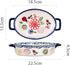 Vintage Style Flower and Butterfly Ladybug Pattern Bakeware Ceramic Casserole Dish Baking Pan Lasagna Pans Baking Dish with Handles for Oven to Table-1 PCS-A-Oval-Small by Bicuzat