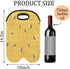 2 Bottle Wine Carrier Tote Bag Cute Bees Insulated Neoprene Portable Bottle Holder Great Gift for Wine Lover, Great for Picnics Travel BYOB, Outdoor Entertaining