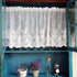 Molaxhome White Lace Valances for Windows, 51x16inch, Semi Sheer Curtain for Kitchen Cafe