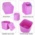 QLFJ-FurDec 2 4 Pcs Plastic Mini Wastebasket Trash Can with Swing Lid with Rolls of Trash Bags, Tiny Desktop Waste