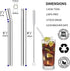 8 Pcs Reusable Glass Straws - Eco-friendly 8"x8mm Drinking Straws for Smoothies, Milkshakes, Multi-Color Mixed