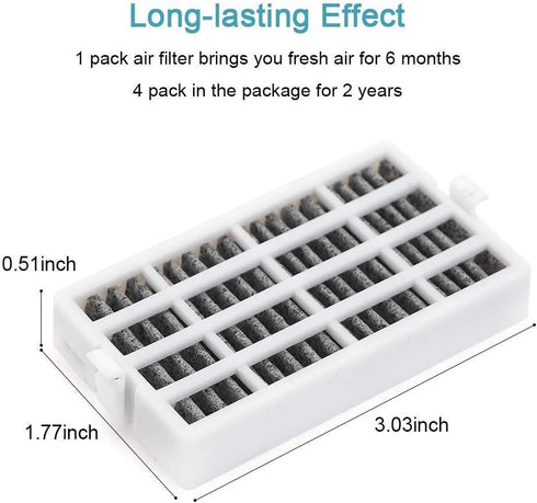 W10311524 4 Pack Air Filter Replacement for Whirlpool Refrigerator Models 2319308, W10335147, W10315189
