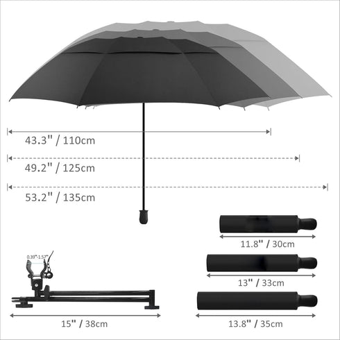 DUOUPA 50+ 360 Patio Umbrellas UPF Adjustable Shade Umbrella,Beach Umbrella with Universal Clamp,Beach Clamp on