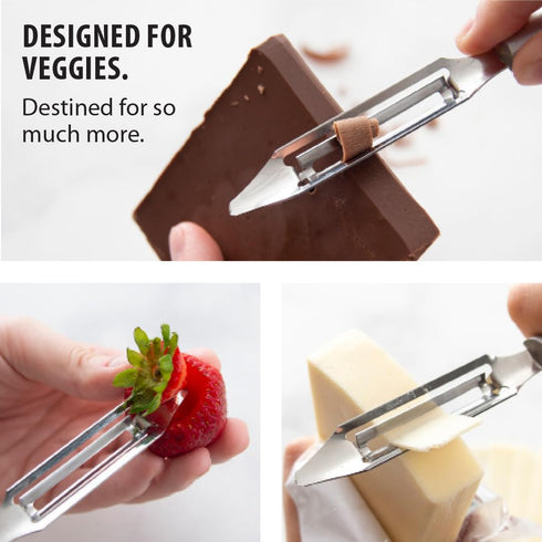 Rada Cutlery Vegetable Peeler (W232), 1.75" Stainless Steel Blade, Black Handle