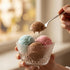 6 Pack Set, 9 oz ZOOFOX Glass Ice Cream Bowl Footed Fruit Parfait Cups, Embossed Design Glass Dessert Bowls for Sundae