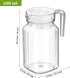 SEWACC 2 Pcs Pot Cold Water Bottle, 21oz/600mL Glass Pitcher with Lid, Covered Pitchers for Iced Tea, Fridge Jug Water