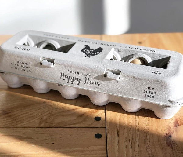 25 Egg Cartons- Adorable Printed Vintage Design for Farm Fresh Eggs, Recycled