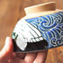 Minoru Touki White Wave Whale Blue Ceramic Rice Bowl, Small Set of 2 f4.4×H2.4in 11.29oz
