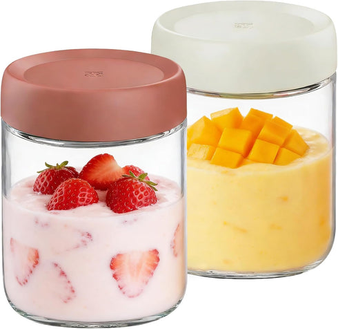 16oz Overnight Oats Containers with full Lids - 2 Pack size Bulk