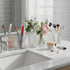 Tonxus Set, 11oz Set, Countertop Bathroom Toothbrush Holder Clear Glass Toothbrush Holder and Bathroom Tumbler Cup