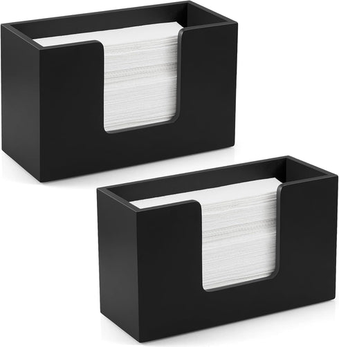 CMLKLZD 2 Pack Paper Towel Dispenser Countertop, Wooden Folded Paper Hand Towel Holder