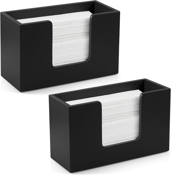CMLKLZD 2 Pack Paper Towel Dispenser Countertop, Wooden Folded Paper Hand Towel Holder