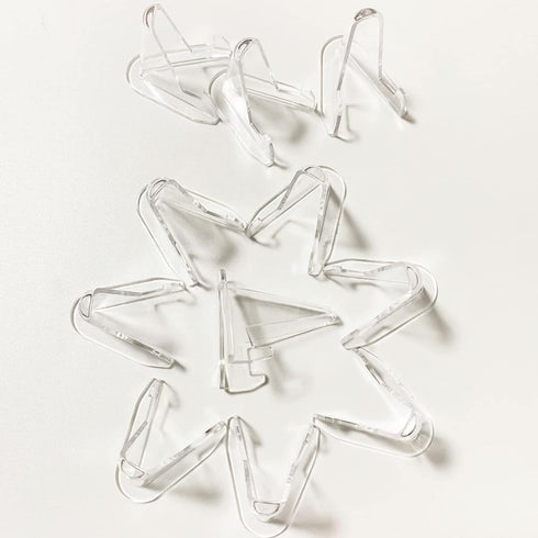 50 PCS Acrylic Display Holder, Clear Easel Stands for Coins, Capsules, Phone, Medals, Stones, Cards (Small)