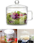 Glass Saucepan with Cover, 1.6L/54 OZ Heat-resistant Glass Stovetop Pot for Pasta, Soup, Baby Food