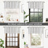 DriftAway Farmhouse Vertical Striped Linen Blend Valances, 18 Inch Blackout Kitchen Curtain Valance, 1 Panel for Living