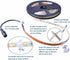 300 2835 6000K 12V 16.4ft/5m White LED Strip Lights, Waterproof cuttable SMD LED Tape, Flexible Ribbon, Kitchen Cabinet
