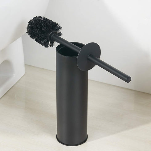 2 BGL Stainless Steel Toilet Brush with Holder, Black Bristle Heads