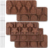 6 Cavity Silicone Lollipop Mold, Christmas Candy Mold, Round, Stars & Hearts, Bowknots, Smile Faces Shape, 5 PCS, 130
