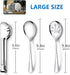 Stainless Steel Metal Serving Utensils - Large Serving sets-10" Spoons, 10" Slotted Spoons and 9" Tongs by Teivio (Silver, Set of 12)