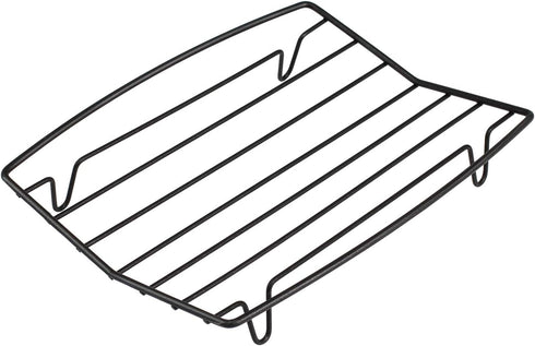 TreeLen Roasting Rack for Roasting Pan, V Shape Non-Stick Wire Rack, 10×8" Black for Cooking and Grilling