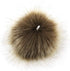 Faux Fur Pom Pom with Elastic Loop DIY, 12pcs Fluffy Pompom Ball for Knitted Accessories (Brown)