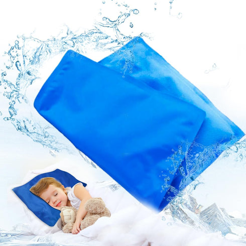 Pillow Cooling Pad Mat, Reusable Cold Pillow for Night Sweats, Migraines, Fevers, Hot Flashes, Blue