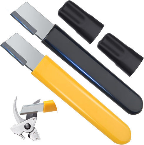 2PCS Garden Tool Sharpener, Blade Sharpener Stone for Shear Scissor and Gardening Pruner, Pocket Knives (Yellow+Black)