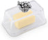 2-Piece Arthur Court Glass Butter Dish with Lid Metal Grape Knob | Classic Design Covered Butter Keeper | Covers