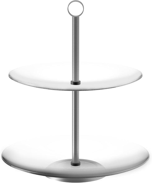Chef Buddy 2-Tier Round Glass Dessert Tower Display Stand