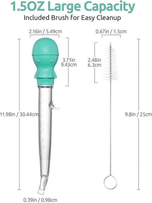U-Taste 1.5oz Angled Turkey Baster, Heat Resistant Tritan and Silicone Baster Set with Cleaning Brush for Cooking