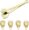 MSY BIGSUNNY Mini Appetizer Tongs Set of 4, Gold Plated Stainless Steel Small Serving Tongs, 6 Inch