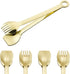 MSY BIGSUNNY Mini Appetizer Tongs Set of 4, Gold Plated Stainless Steel Small Serving Tongs, 6 Inch