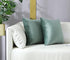 mixeoo Decorative Square Throw Pillow Covers, Set of 2, 18 x 18 Inch, Comfy Thick Velvet Couch Cushion Cases, Sage Green